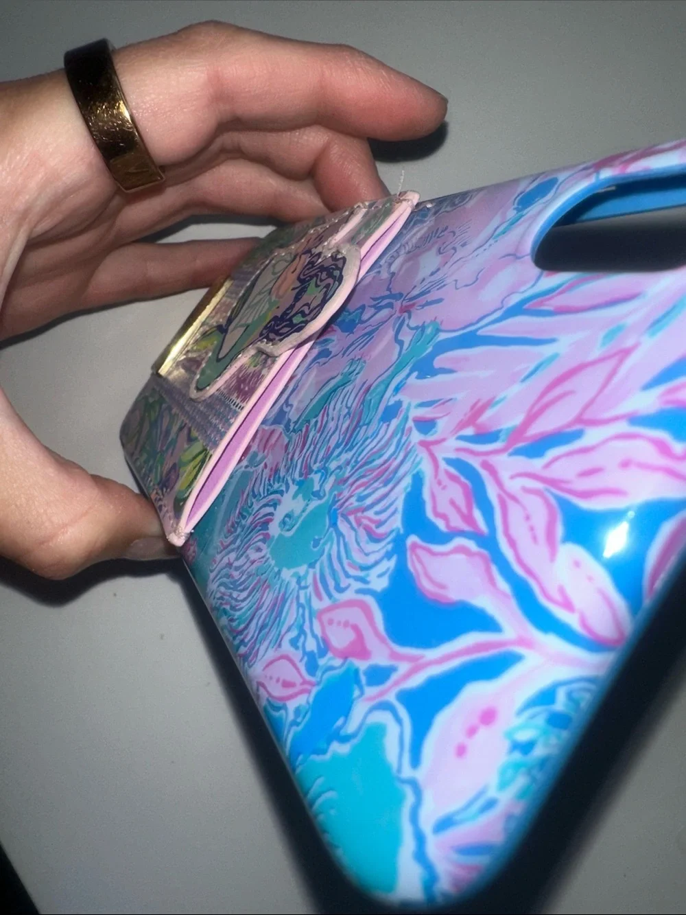 Lilly Pulitzer Purple Floral Mermaid Phone Case with Card Slot